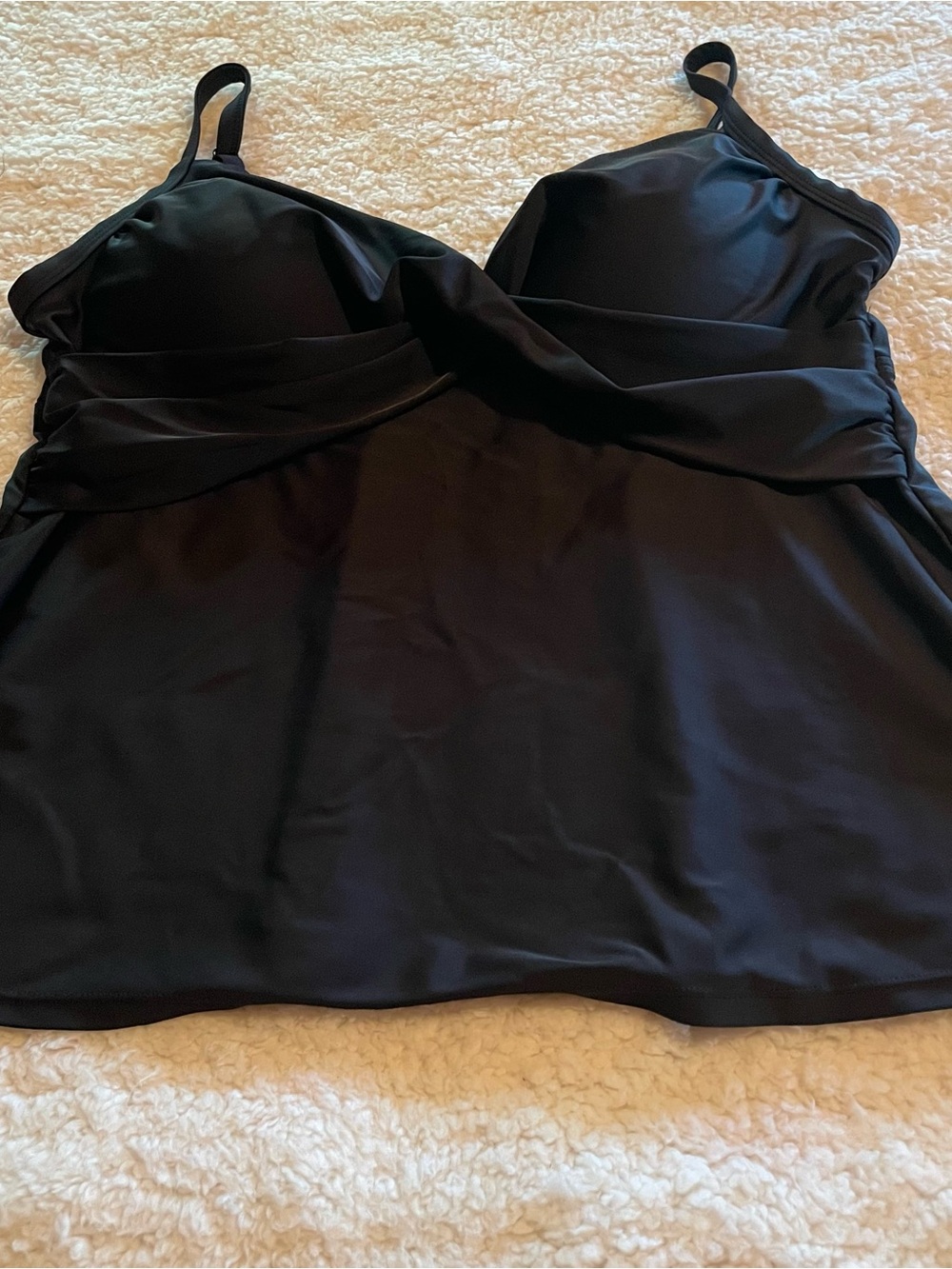 Catalina black cross front swim top size 2X